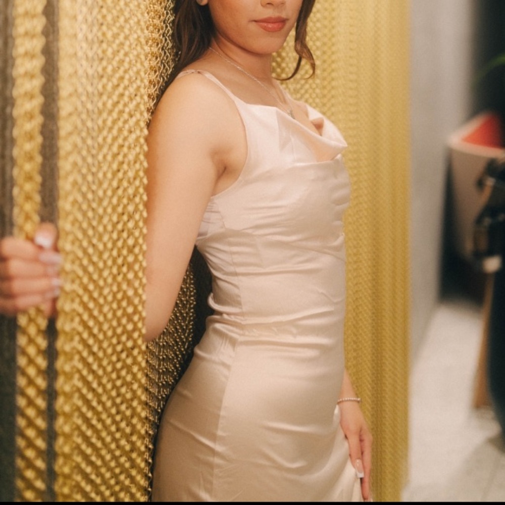 Elegant Tan Slip Dress (adjustable straps)
